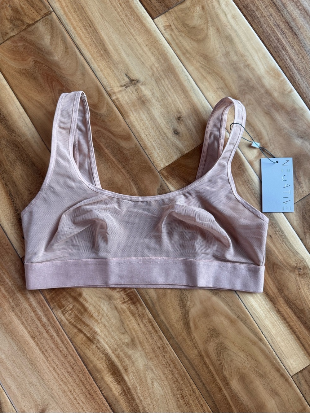NWT Negative Underwear Sieve Nude Wireless Scoop Bralette Size 2